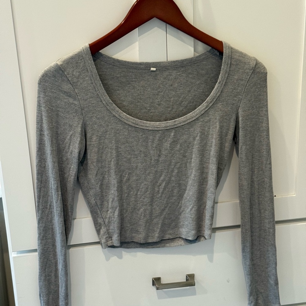 Gray Long Sleeve Women's Top